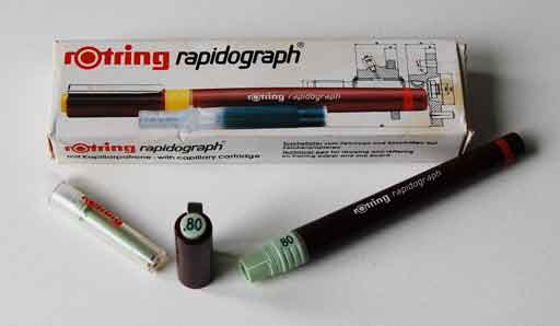 Rotring Rapidograph box and pen 0.8mm